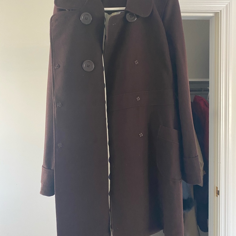 Tulle Chocolate brown wool coat.